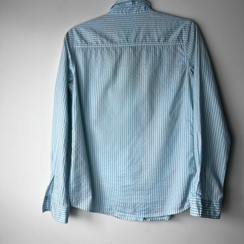 J.McLaughlin Womens Light Blue White Striped Button Down Shirt Size 6 - Picture 8 of 11